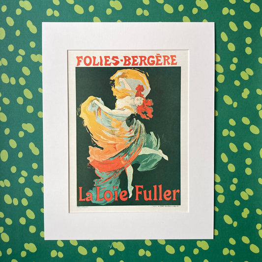1970s Folies Bergère Loïe Fuller Mounted Print ~ 11 x 14"