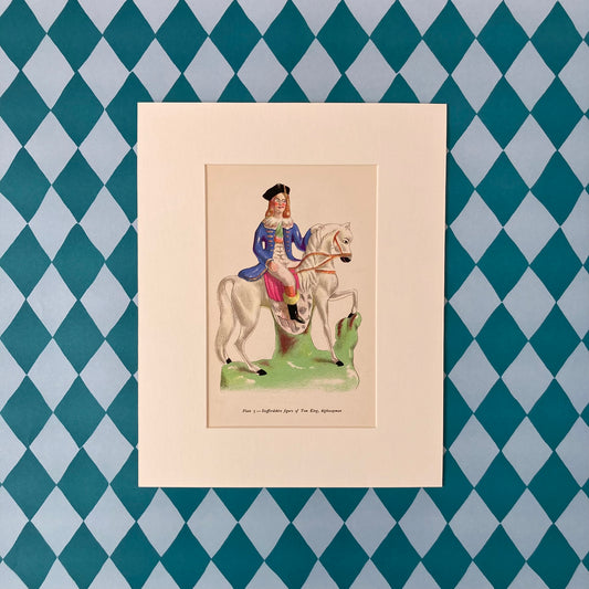 1940s Staffordshire Pottery Mounted Print ~ 8 x 10"
