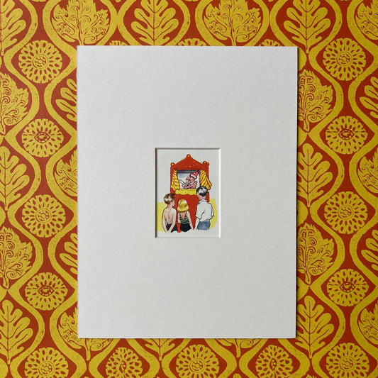 1950s Punch & Judy Mounted Print ~ 8 x 6"