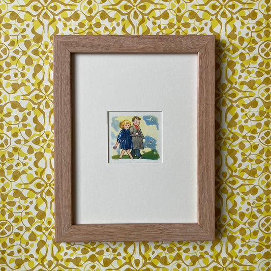 1950s Strolling Pair Mounted Print ~ 8 x 6"