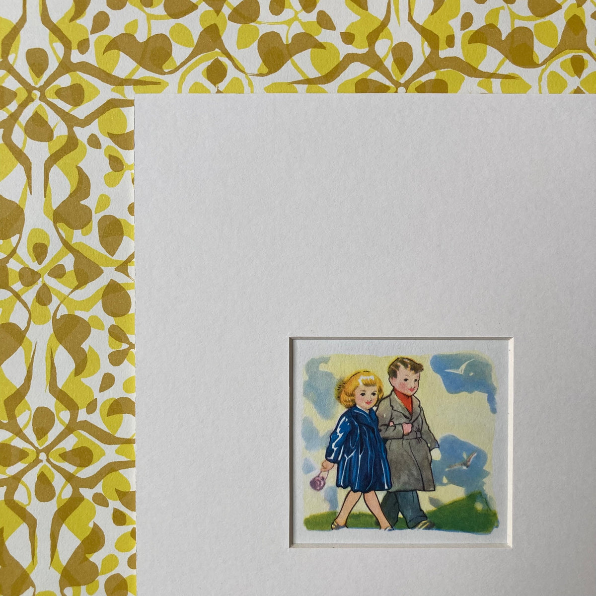 1950s Strolling Pair Mounted Print ~ 8 x 6"