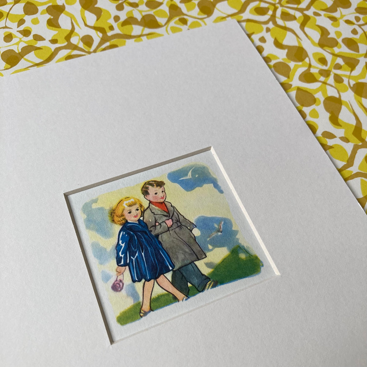 1950s Strolling Pair Mounted Print ~ 8 x 6"