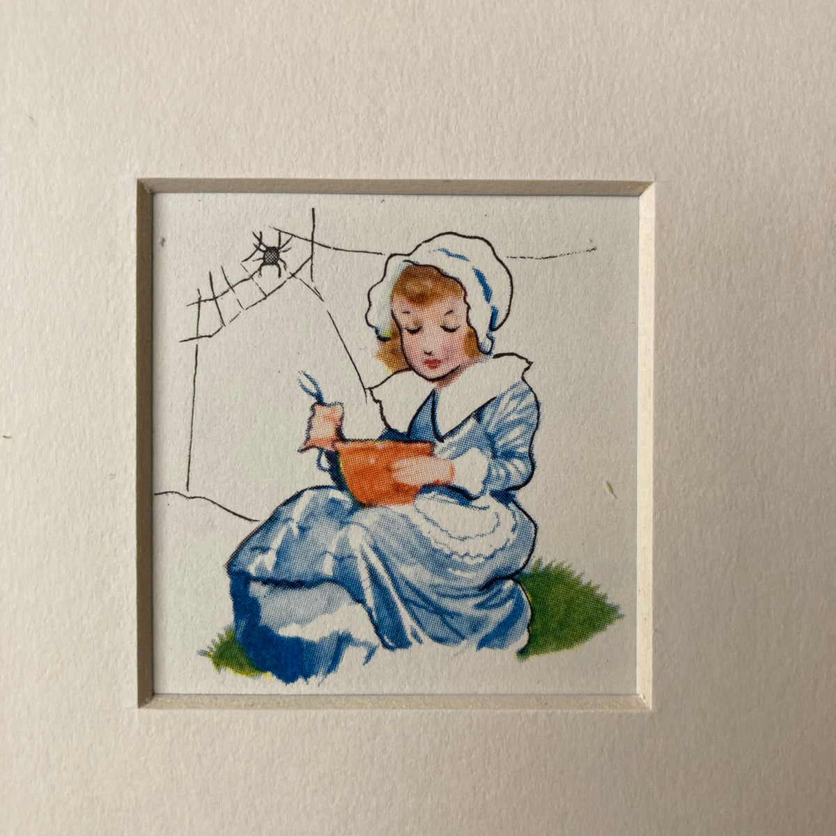1950s Little Miss Muffet Mounted Print ~ 8 x 6"