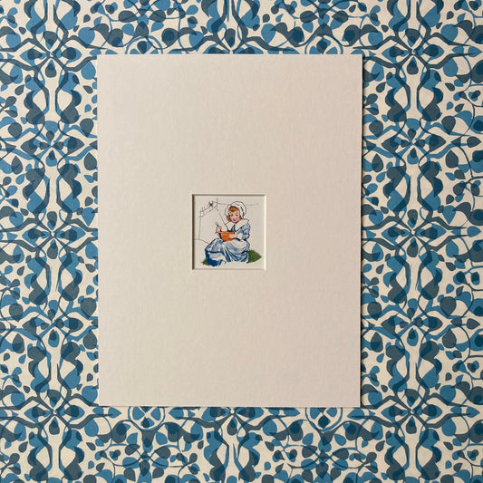 1950s Little Miss Muffet Mounted Print ~ 8 x 6"