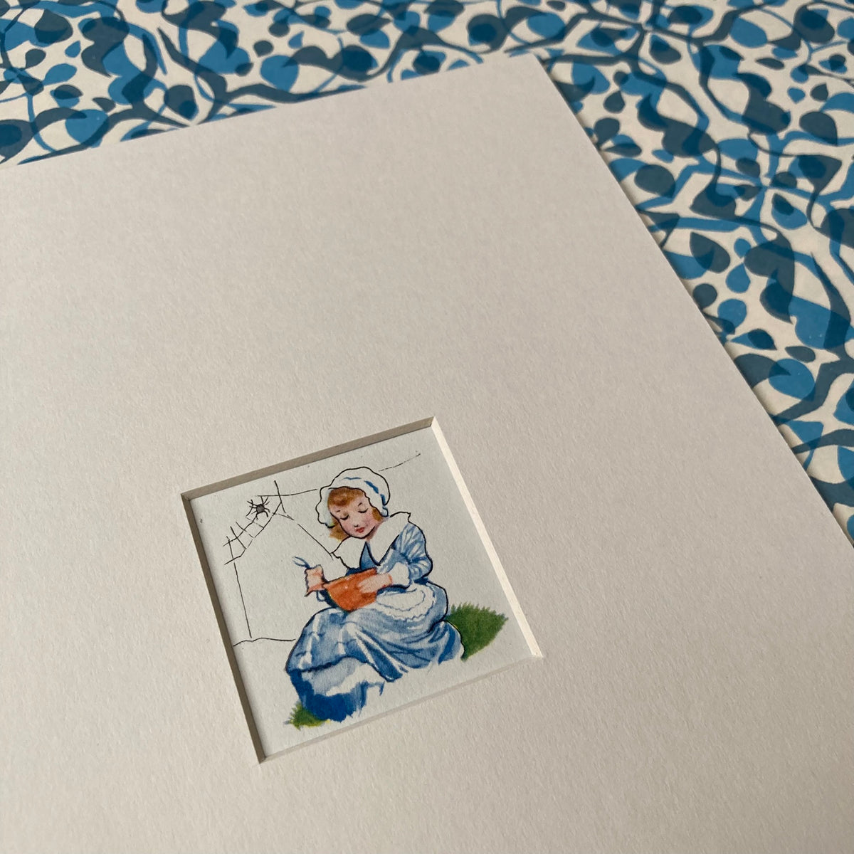 1950s Little Miss Muffet Mounted Print ~ 8 x 6"