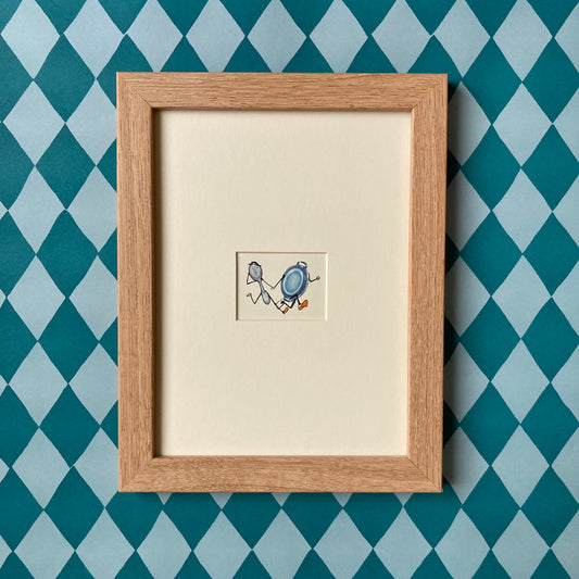 1950s Hey Diddle Diddle Dish & Spoon Mounted Print ~ 8 x 6"