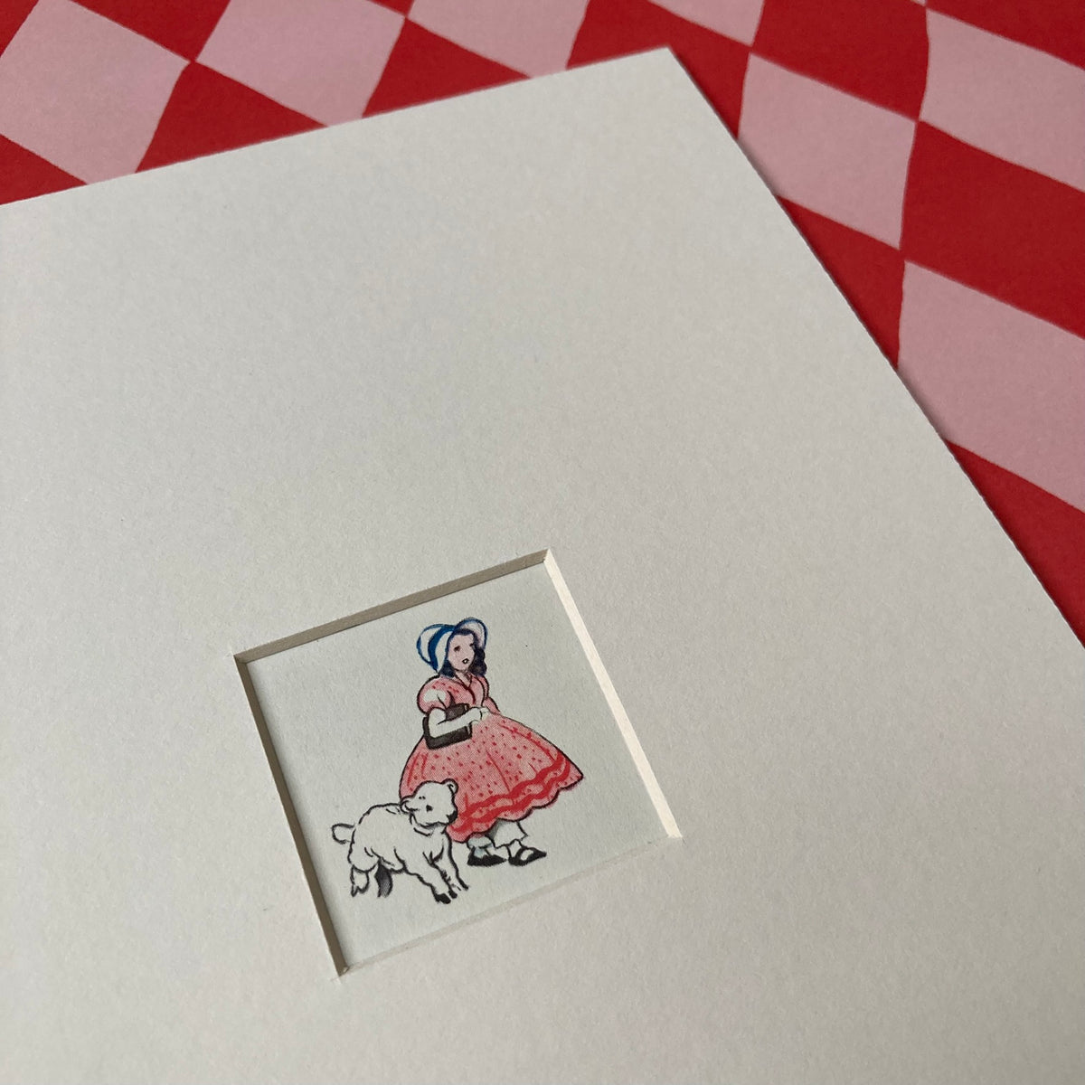 1950s Little Bo Peep Mounted Print ~ 8 x 6"