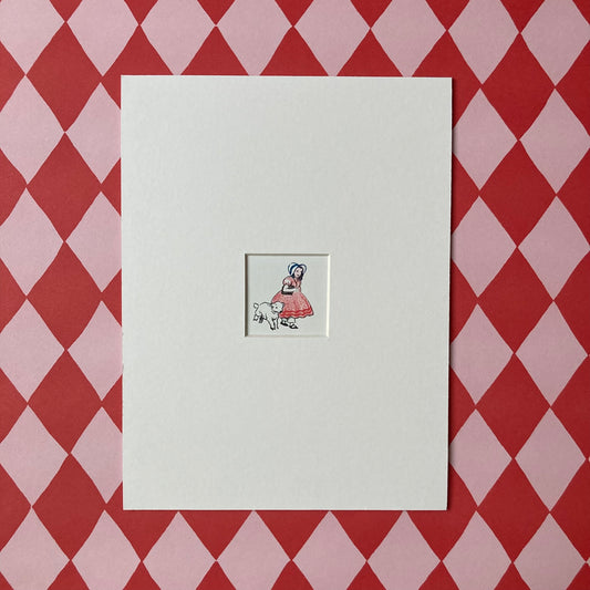 1950s Little Bo Peep Mounted Print ~ 8 x 6"