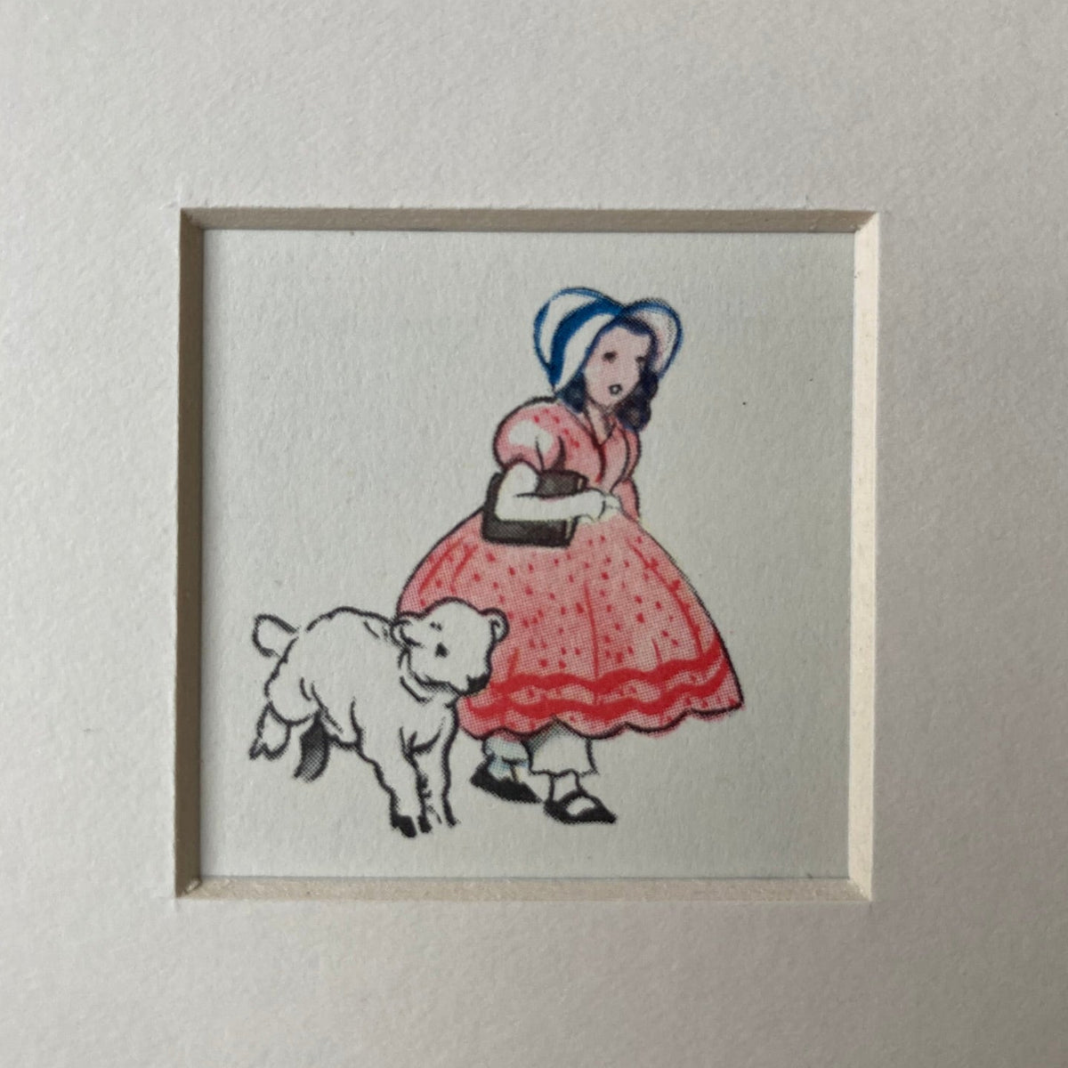 1950s Little Bo Peep Mounted Print ~ 8 x 6"