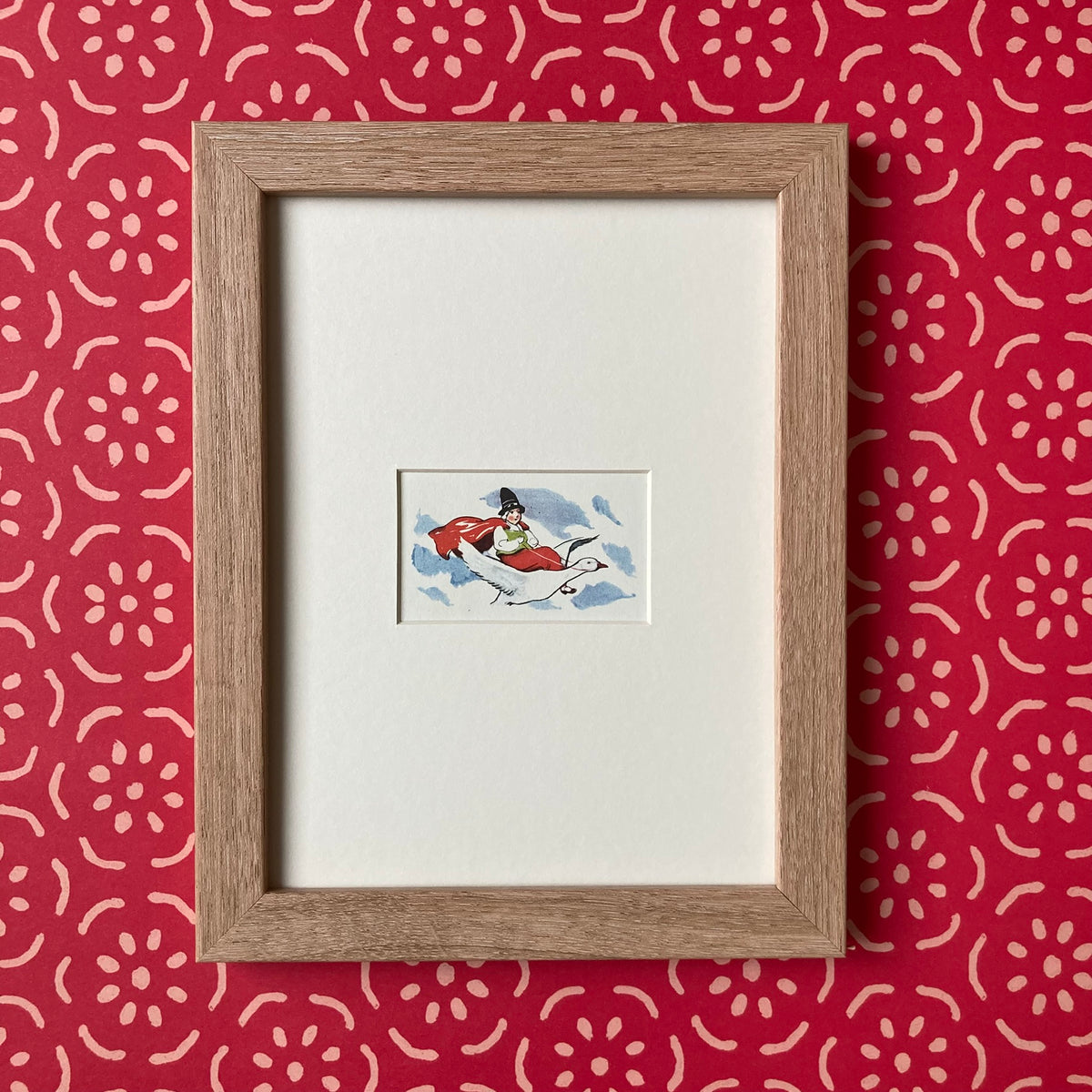 1950s Old Mother Goose Mounted Print ~ 8 x 6"