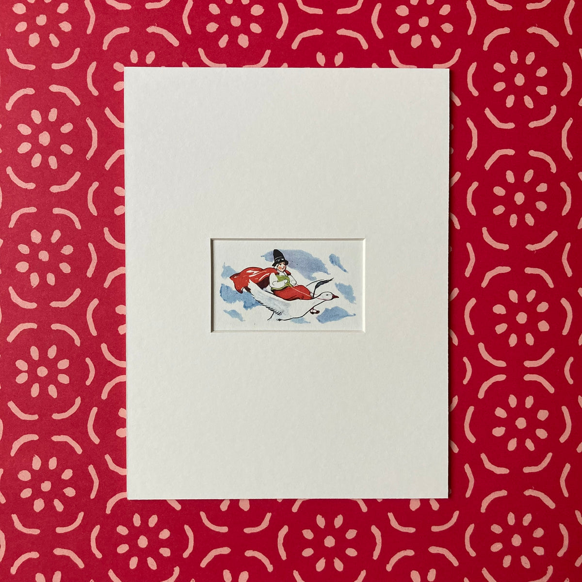 1950s Old Mother Goose Mounted Print ~ 8 x 6"