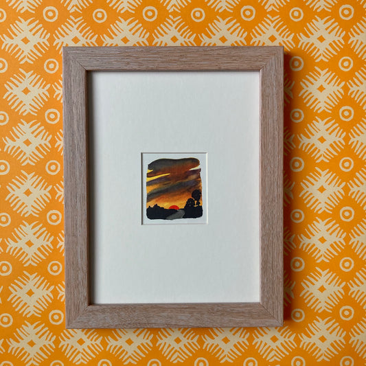 1950s Sunset Mounted Print ~ 8 x 6"