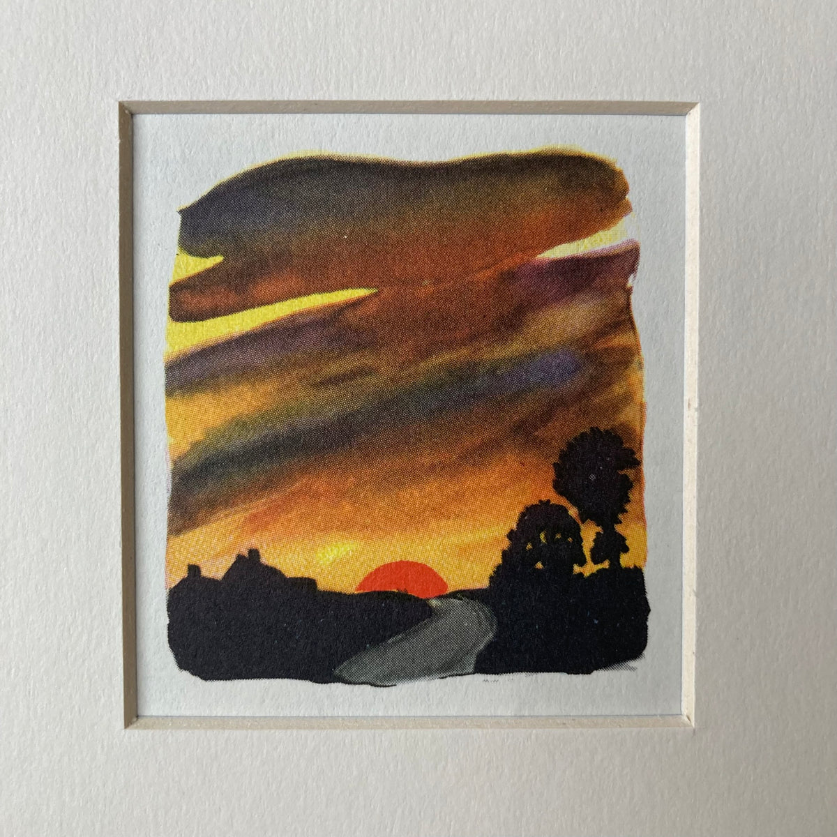 1950s Sunset Mounted Print ~ 8 x 6"