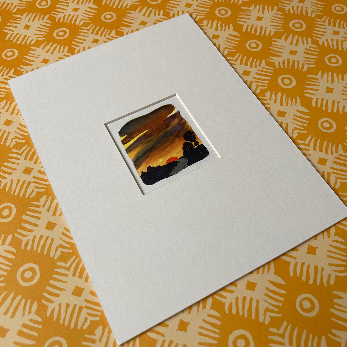 1950s Sunset Mounted Print ~ 8 x 6"