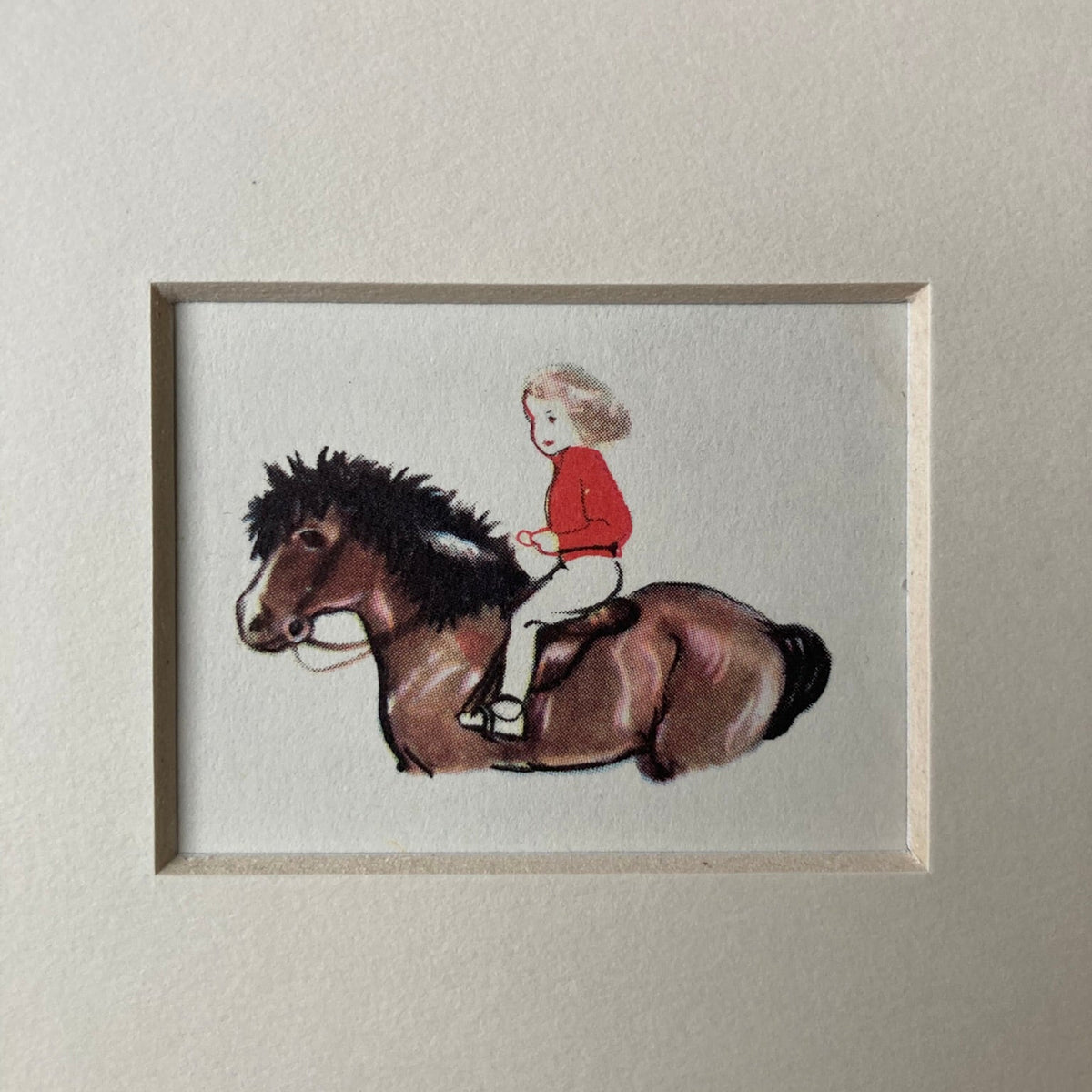1950s Pony Girl Mounted Print ~ 8 x 6"