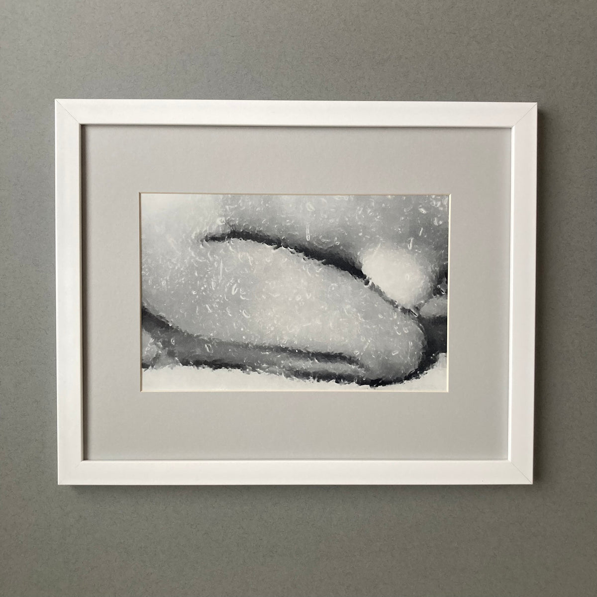 1970s Frosted Glass Nude Mounted Print ~ 11 x 14"