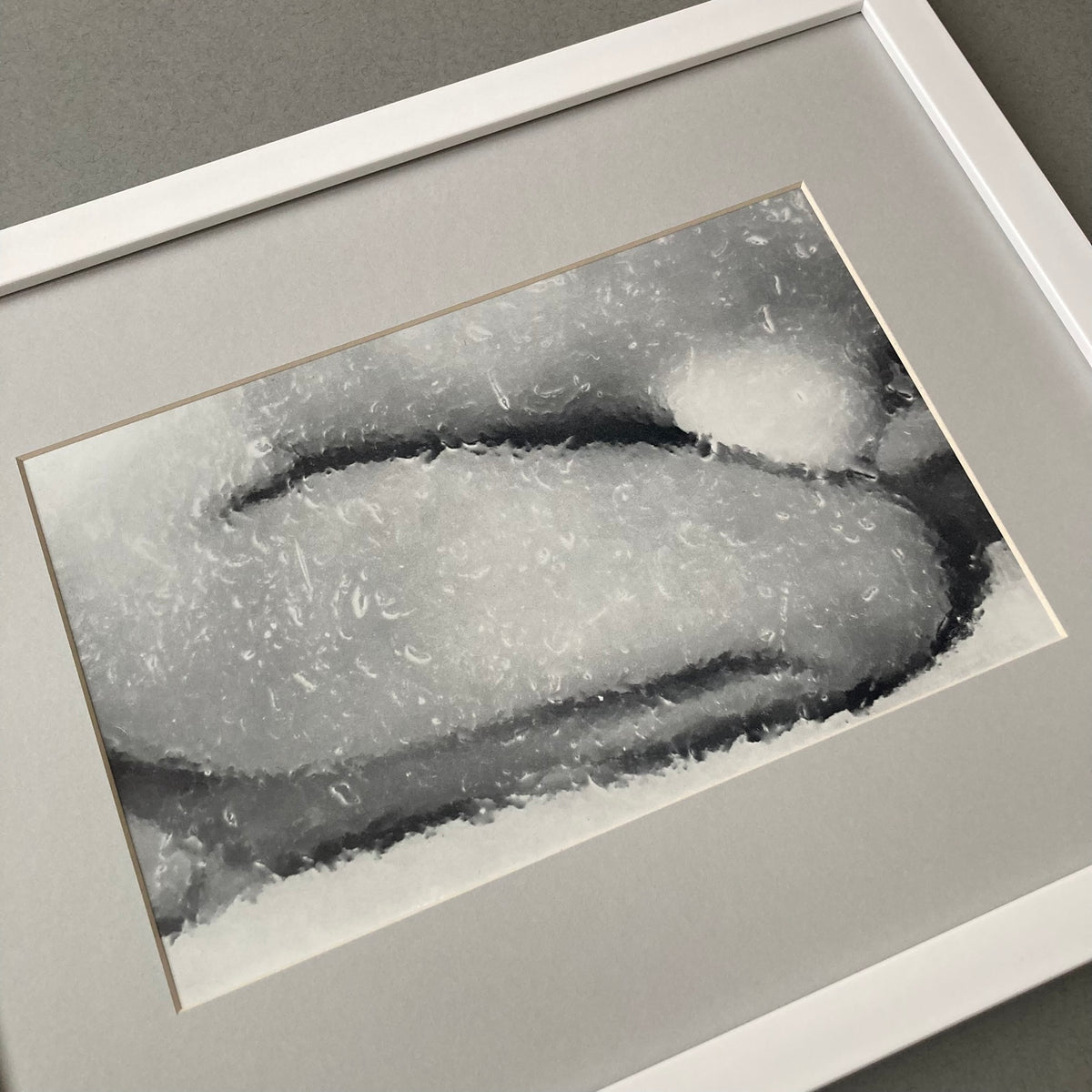 1970s Frosted Glass Nude Mounted Print ~ 11 x 14"