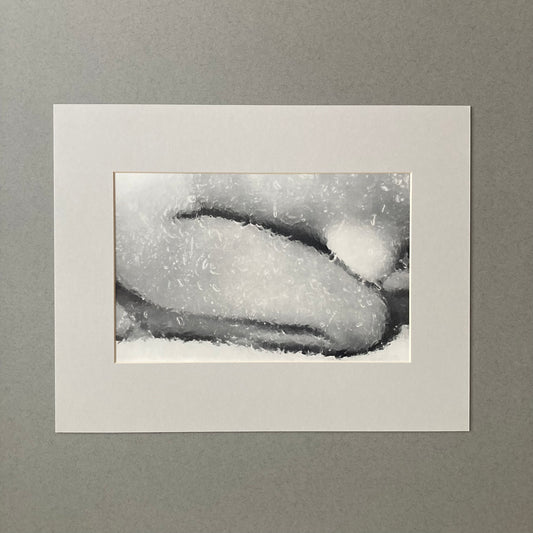 1970s Frosted Glass Nude Mounted Print ~ 11 x 14"