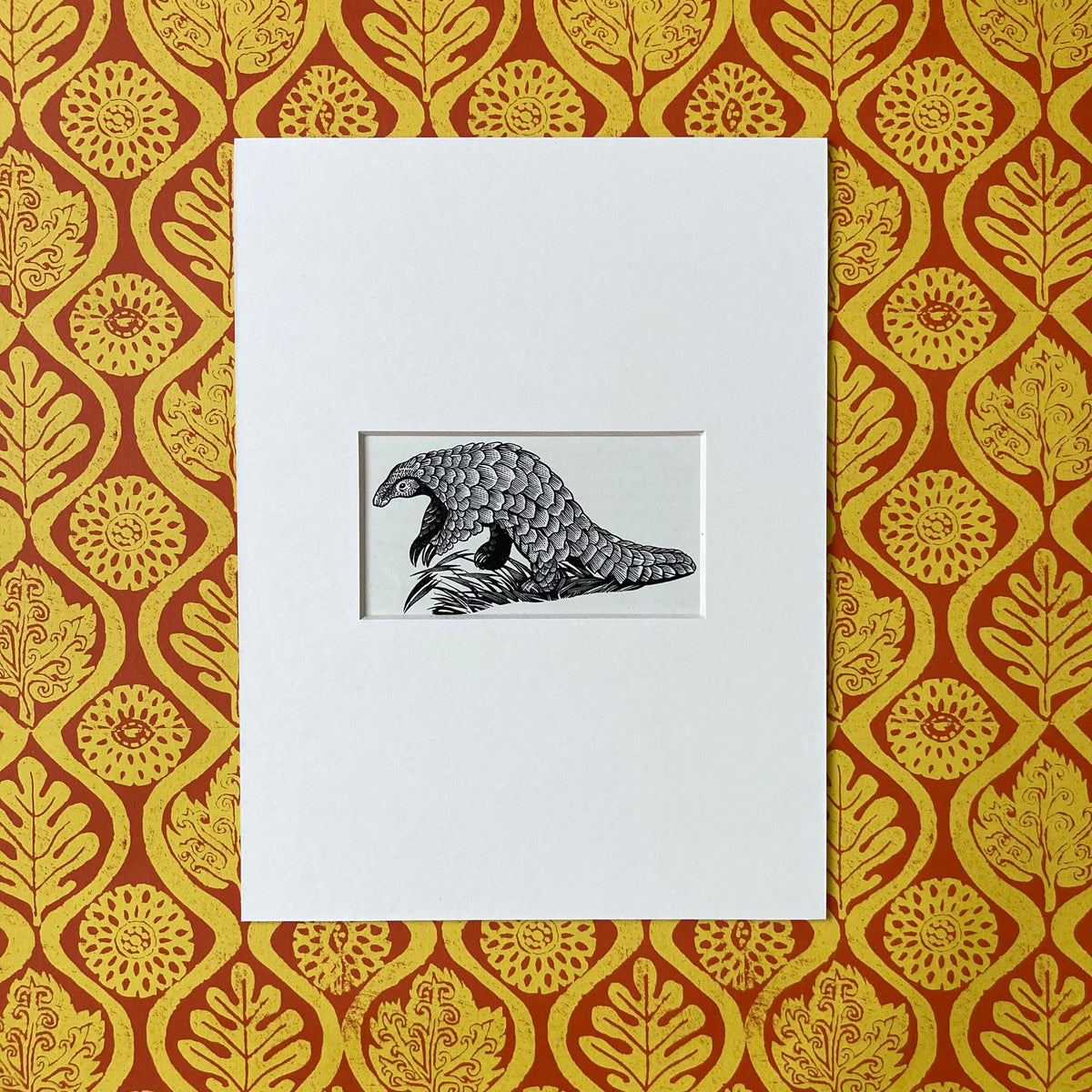 1960s Pangolin Mounted Print ~ 8 x 6"