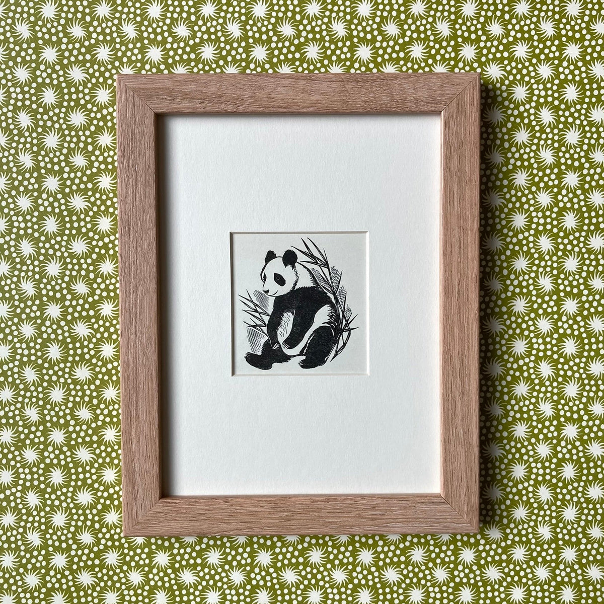 1960s Panda Bear Mounted Print ~ 8 x 6"