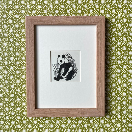 1960s Panda Bear Mounted Print ~ 8 x 6"