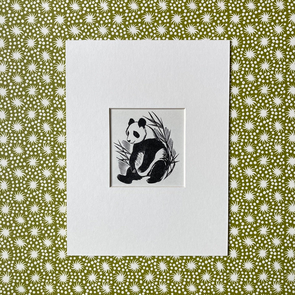 1960s Panda Bear Mounted Print ~ 8 x 6"