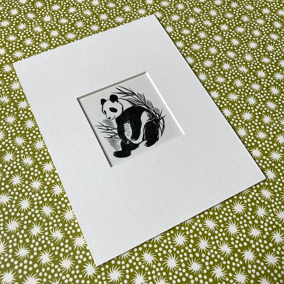 1960s Panda Bear Mounted Print ~ 8 x 6"