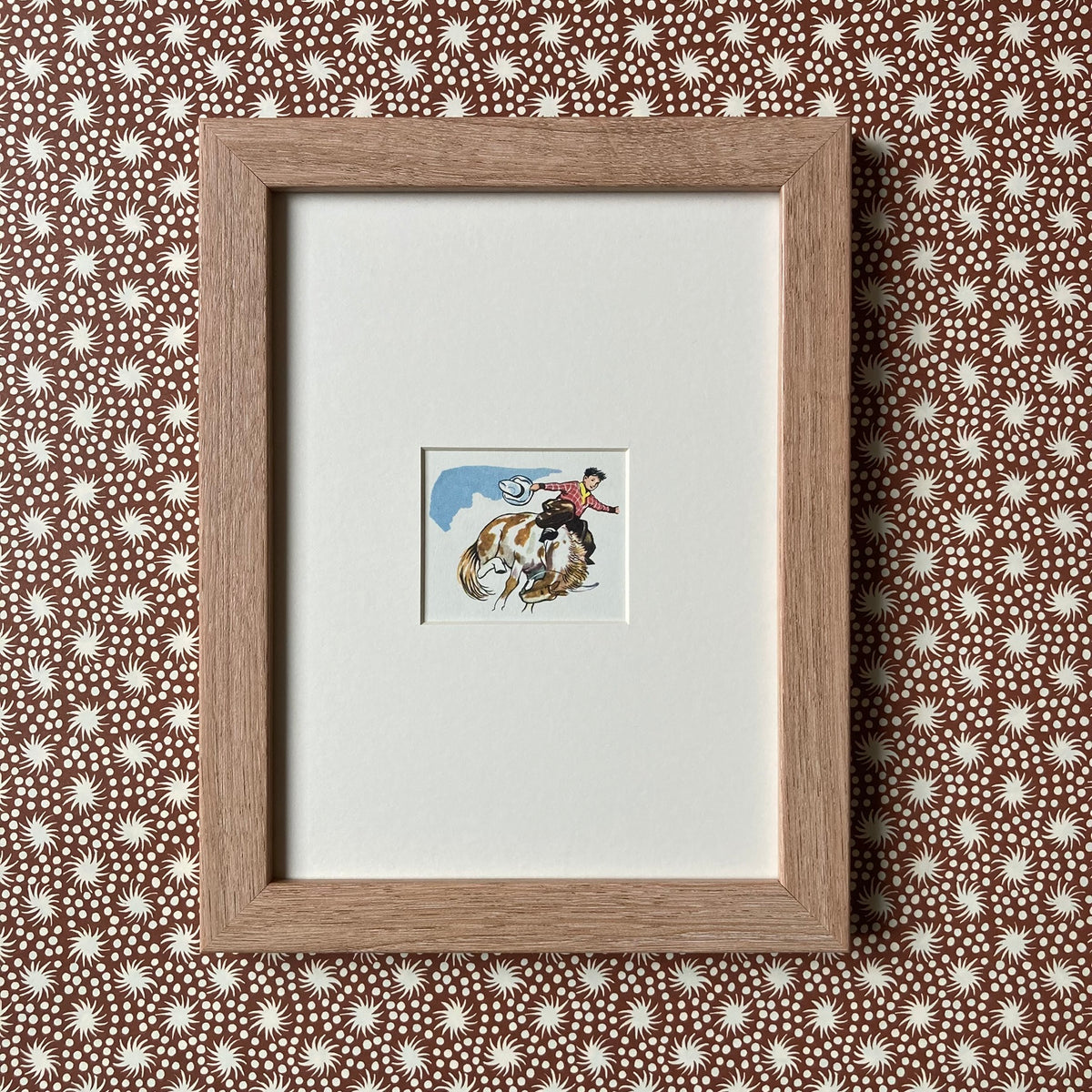 1950s Rodeo Cowboy Mounted Print ~ 8 x 6"