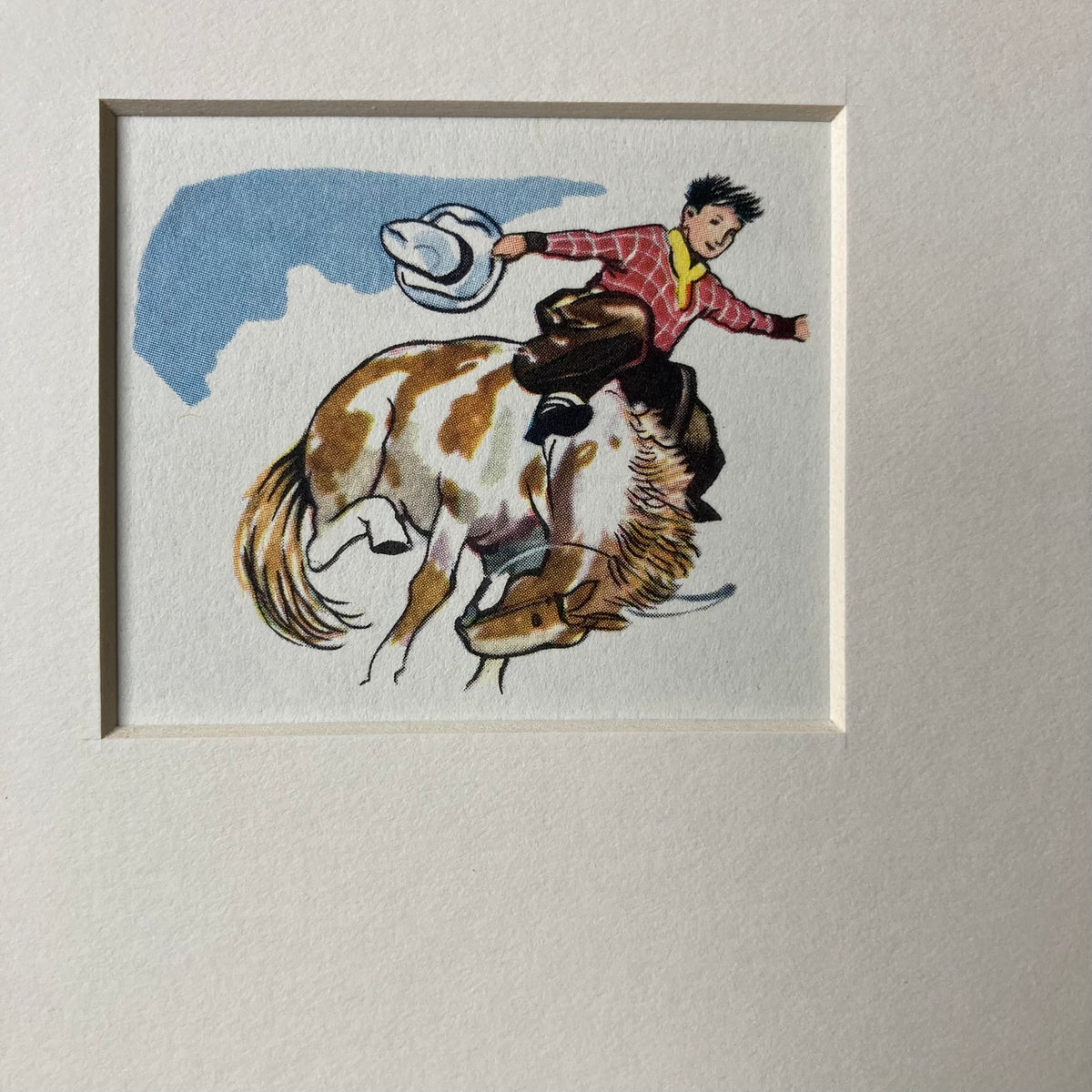 1950s Rodeo Cowboy Mounted Print ~ 8 x 6"