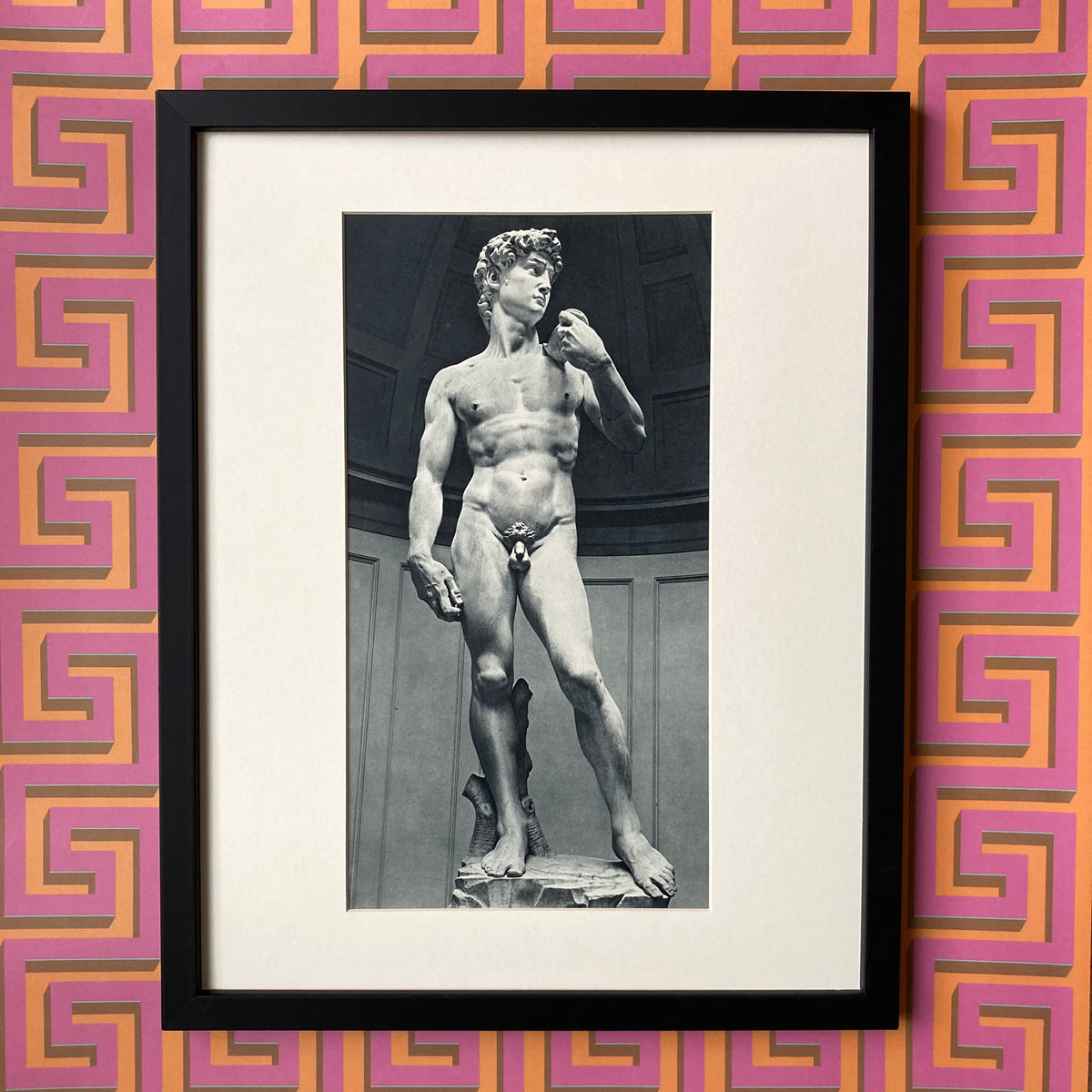 1960s Michelangelo's David Mounted Print ~ 11 x 14"