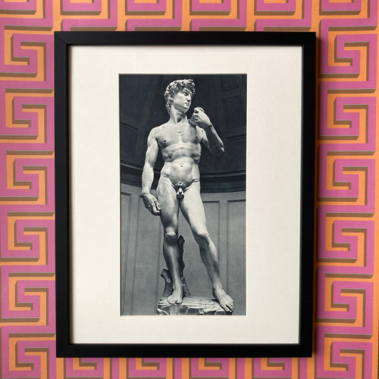 1960s Michelangelo's David Mounted Print ~ 11 x 14"