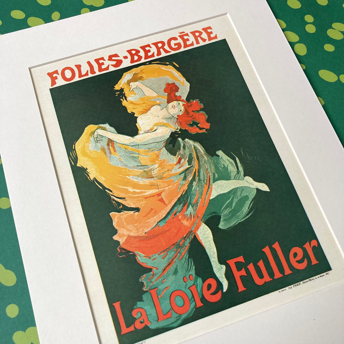 1970s Folies Bergère Loïe Fuller Mounted Print ~ 11 x 14"