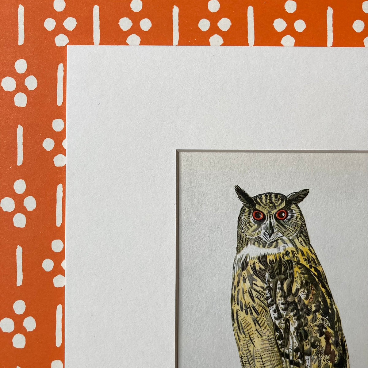 1960s Eagle Owl Mounted Print ~ 8 x 10"