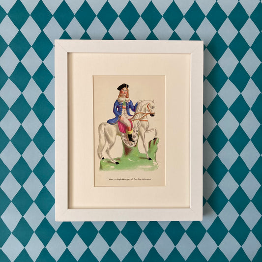 1940s Staffordshire Pottery Mounted Print ~ 8 x 10"