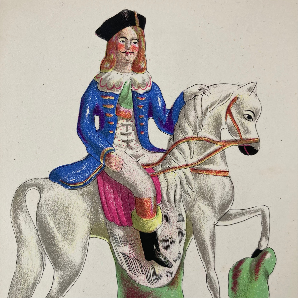 1940s Staffordshire Pottery Mounted Print ~ 8 x 10"