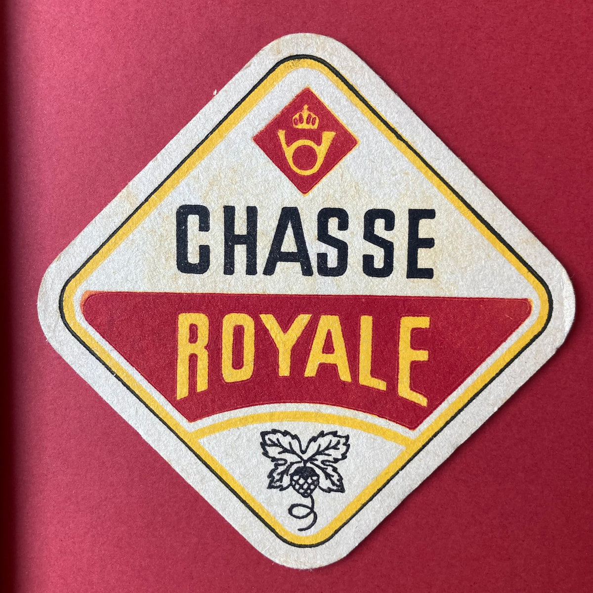 Vintage Chasse Royale Mounted Drinks Mat ~ 8 x 6"