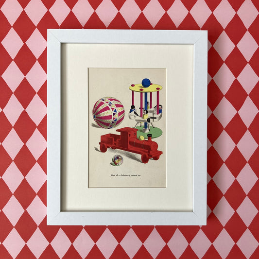 1940s Nursery Toys Mounted Print ~ 8 x 10"
