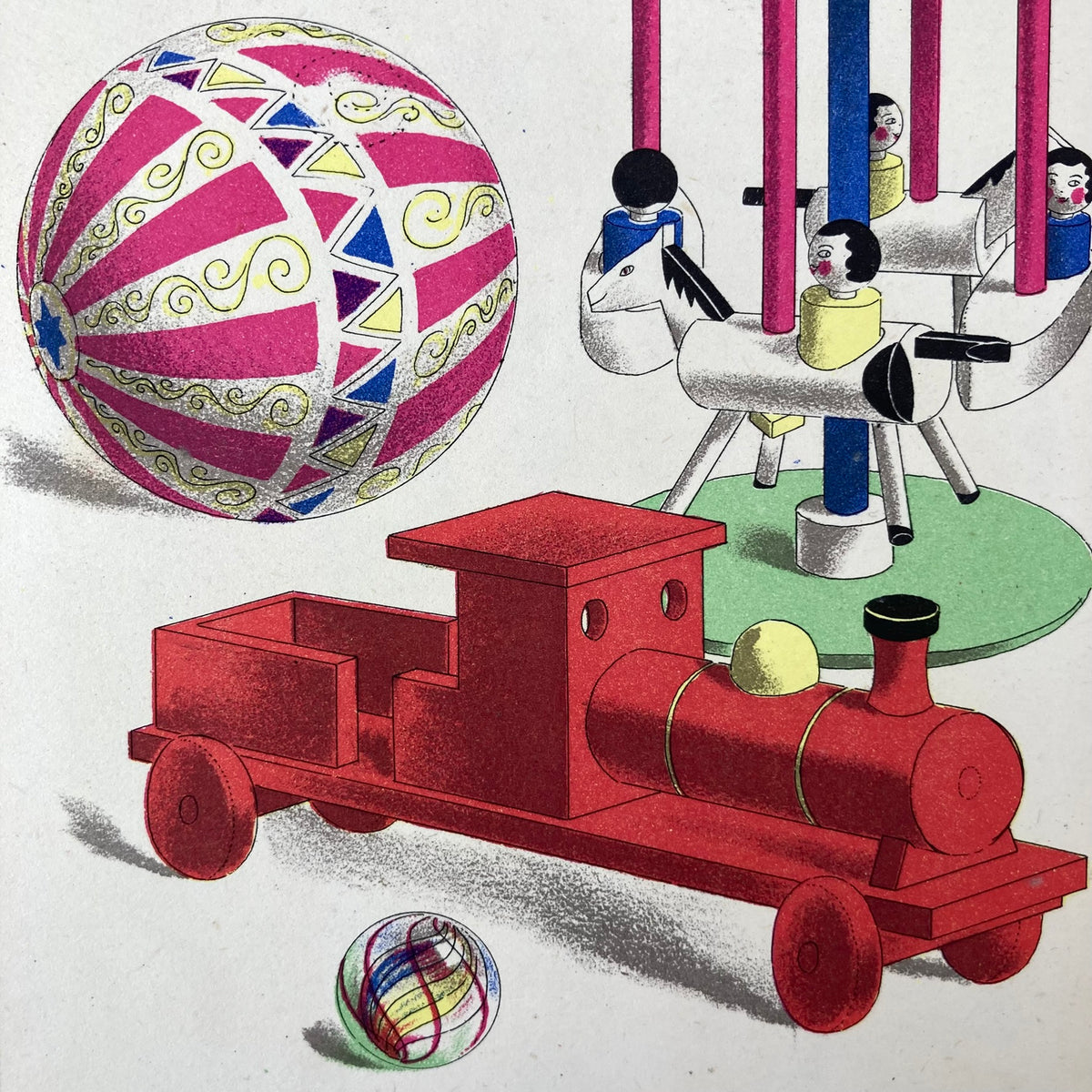 1940s Nursery Toys Mounted Print ~ 8 x 10"