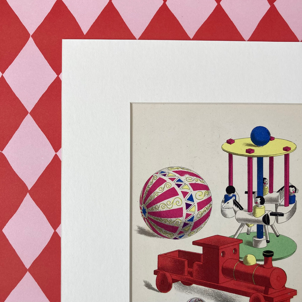 1940s Nursery Toys Mounted Print ~ 8 x 10"