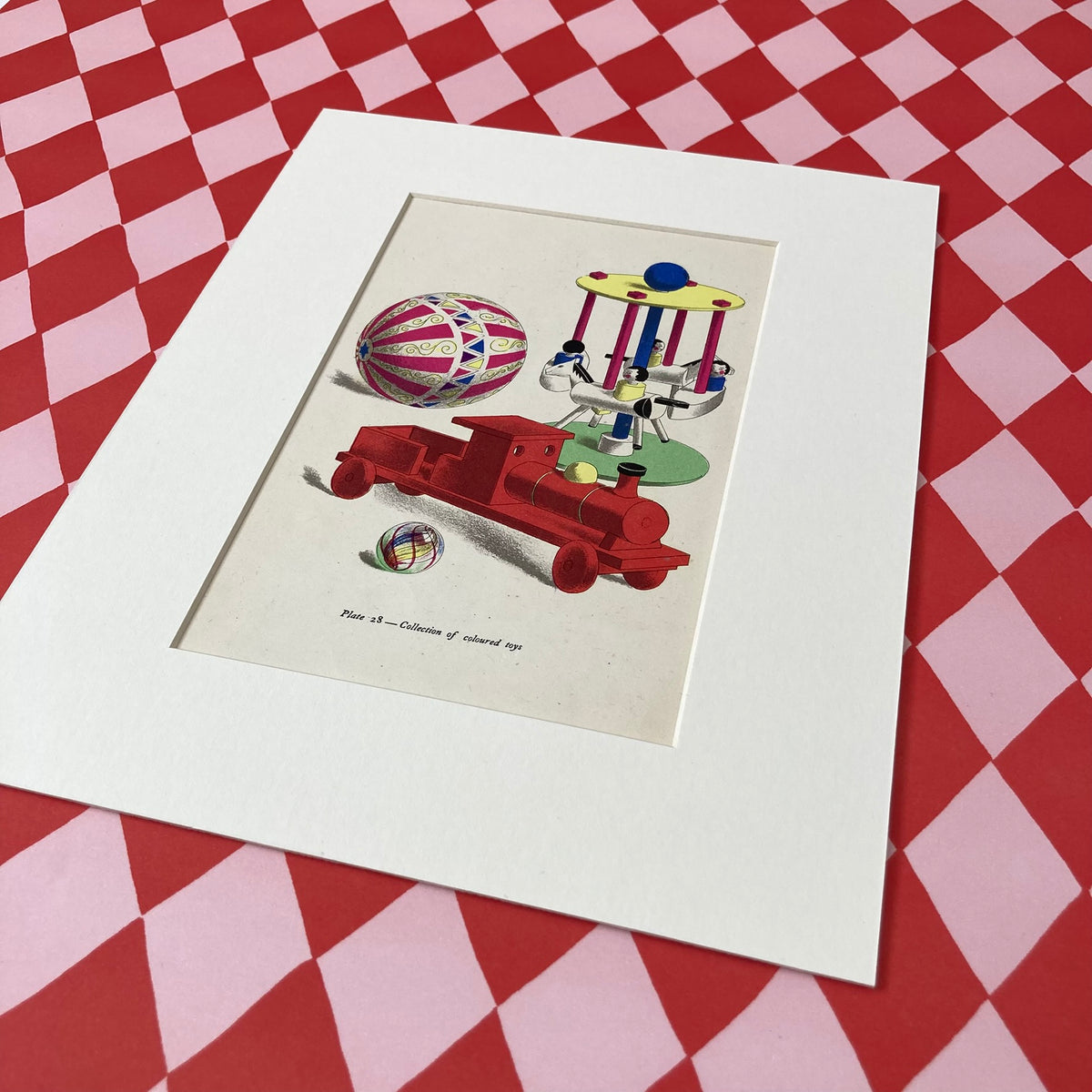 1940s Nursery Toys Mounted Print ~ 8 x 10"