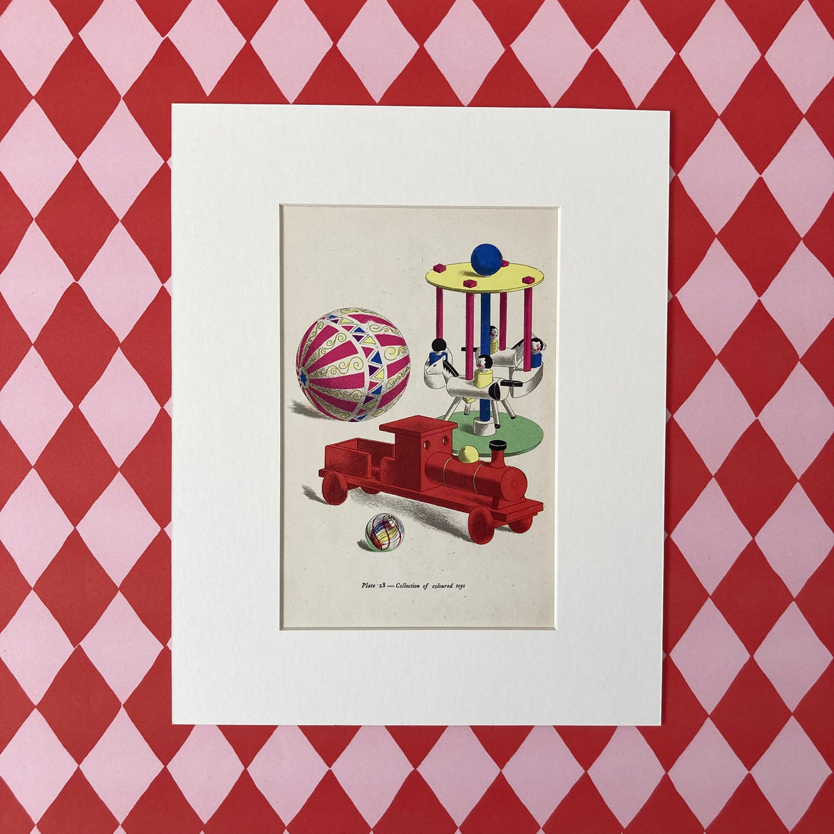 1940s Nursery Toys Mounted Print ~ 8 x 10"