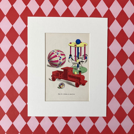1940s Nursery Toys Mounted Print ~ 8 x 10"