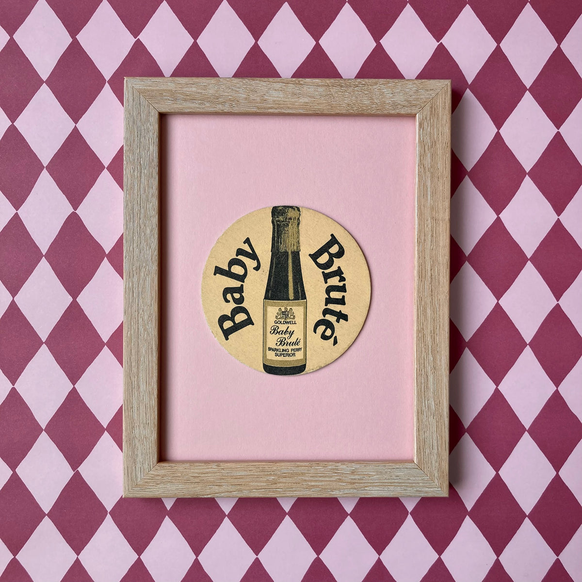 Vintage Baby Brute Mounted Drinks Mat ~ 8 x 6"