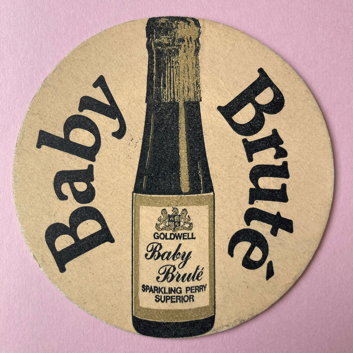 Vintage Baby Brute Mounted Drinks Mat ~ 8 x 6"