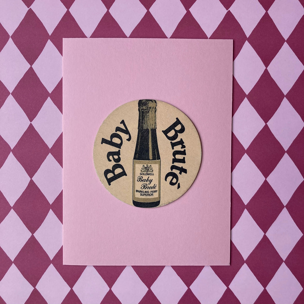 Vintage Baby Brute Mounted Drinks Mat ~ 8 x 6"