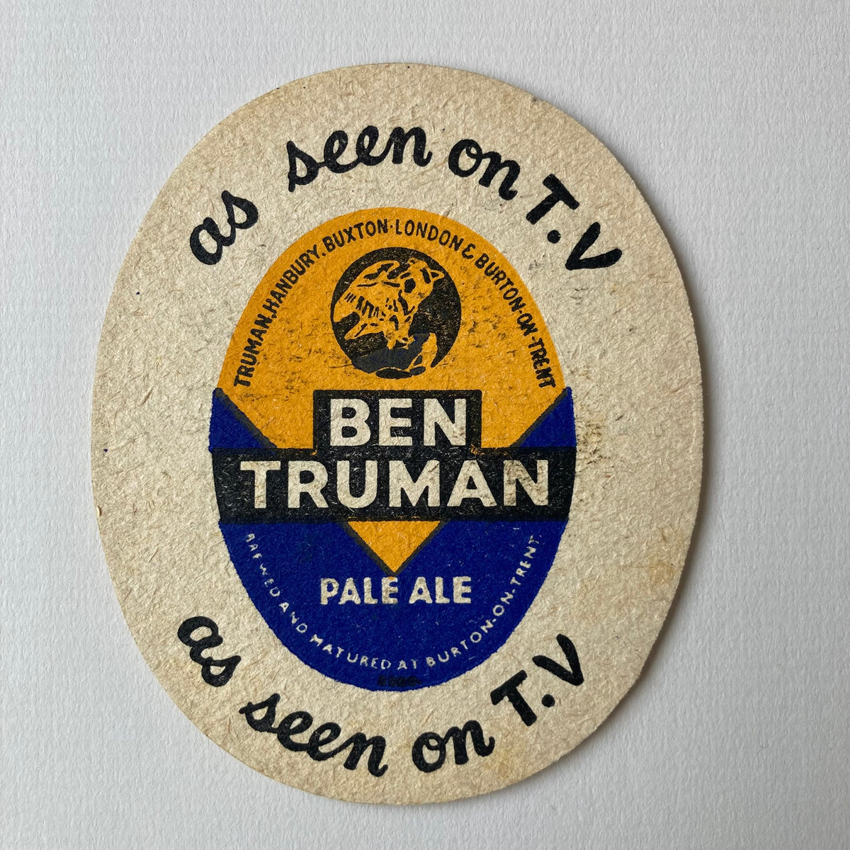 Vintage Truman Ale Mounted Drinks Mat ~ 8 x 6"
