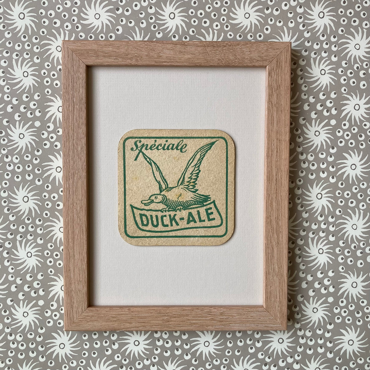 Vintage Duck Ale Mounted Drinks Mat ~ 8 x 6"