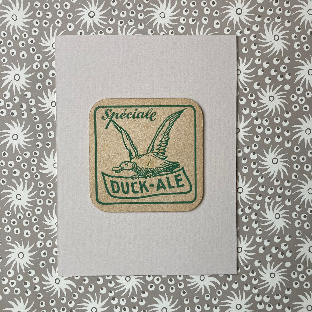 Vintage Duck Ale Mounted Drinks Mat ~ 8 x 6"