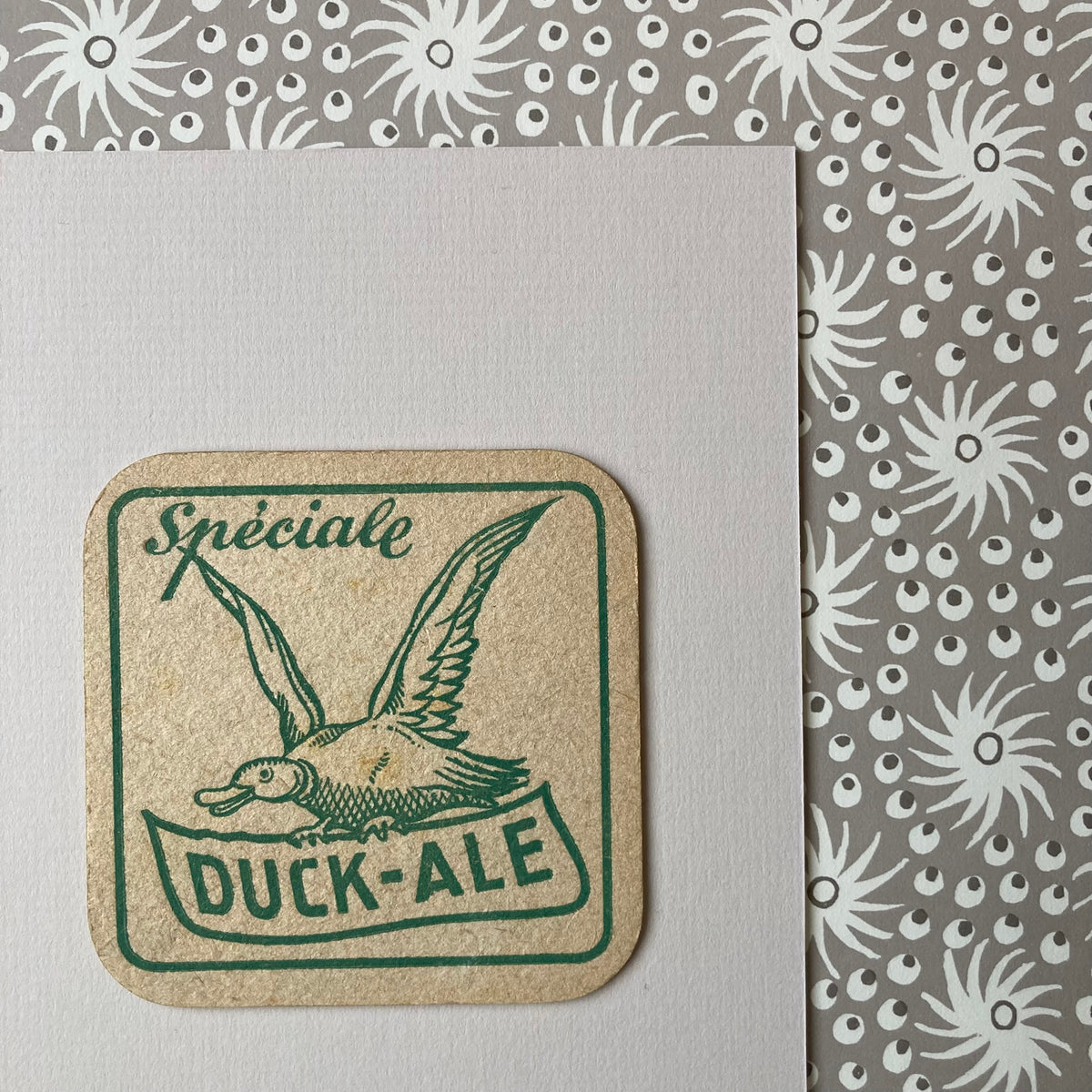 Vintage Duck Ale Mounted Drinks Mat ~ 8 x 6"