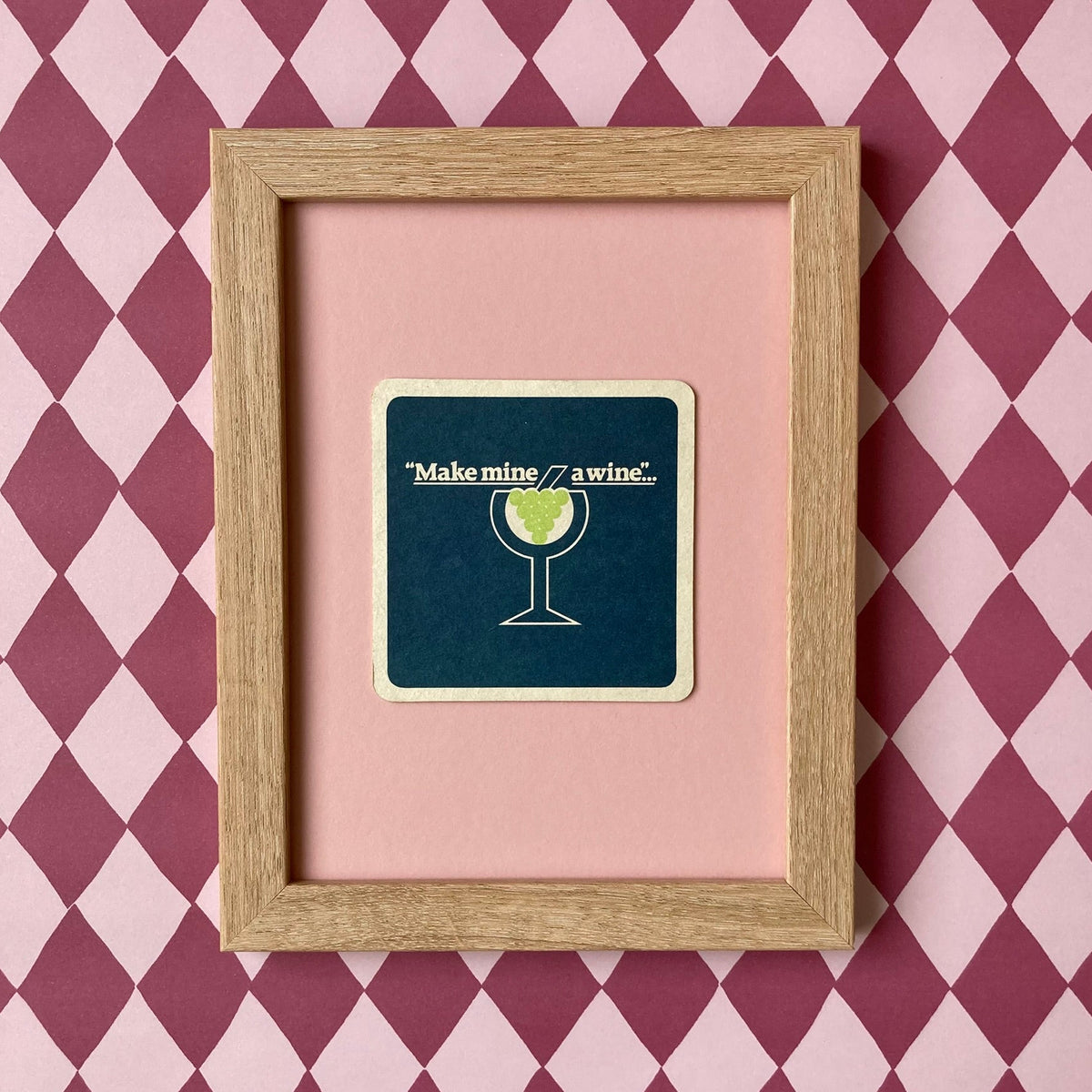 Vintage Saccone & Speed Mounted Drinks Mat ~ 8 x 6"